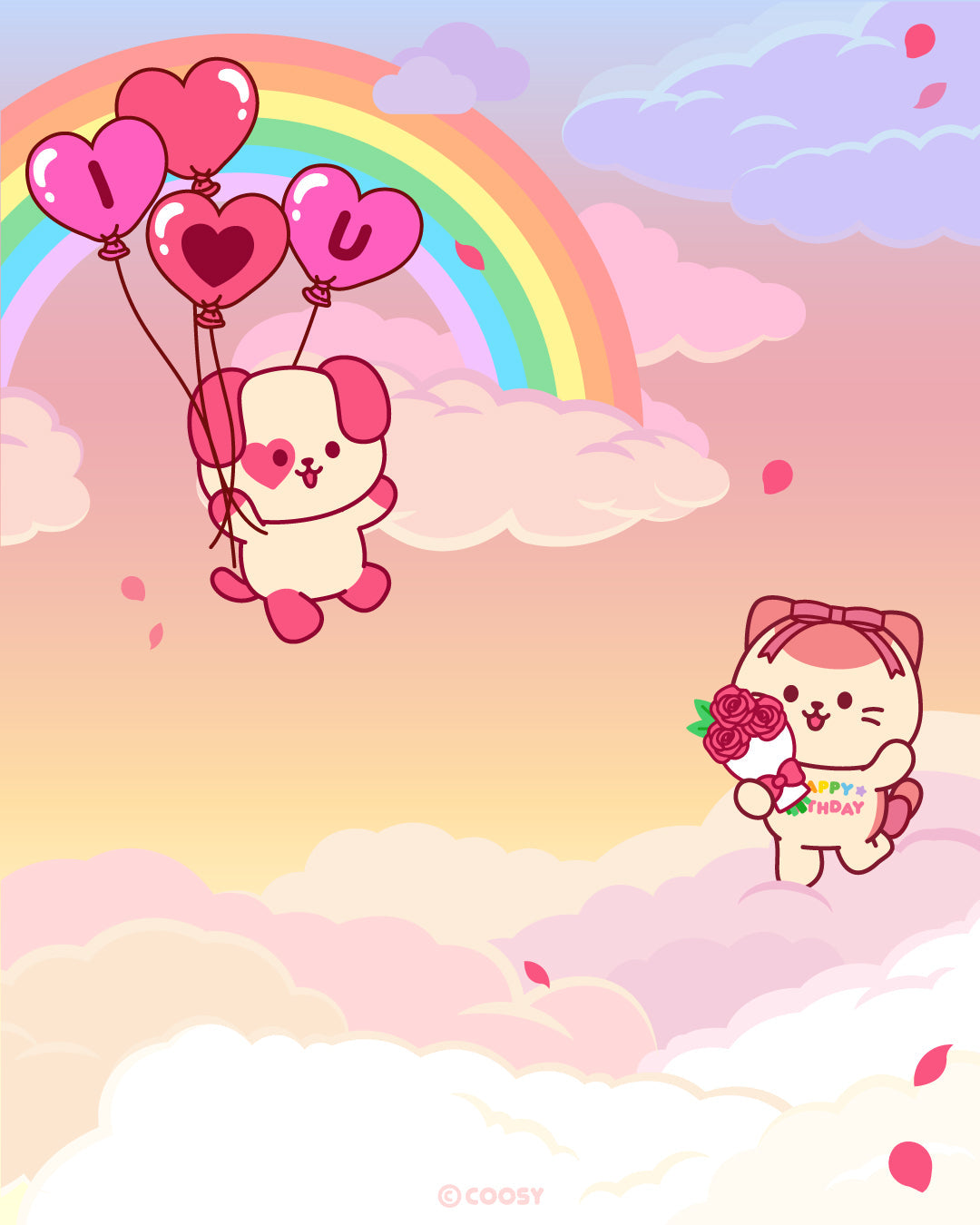 "Love is in the air" Cute February Anirollz wallpaper blog post