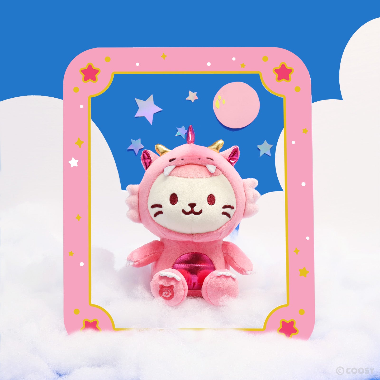 Pink Dragon Kittiroll Sitting Plush