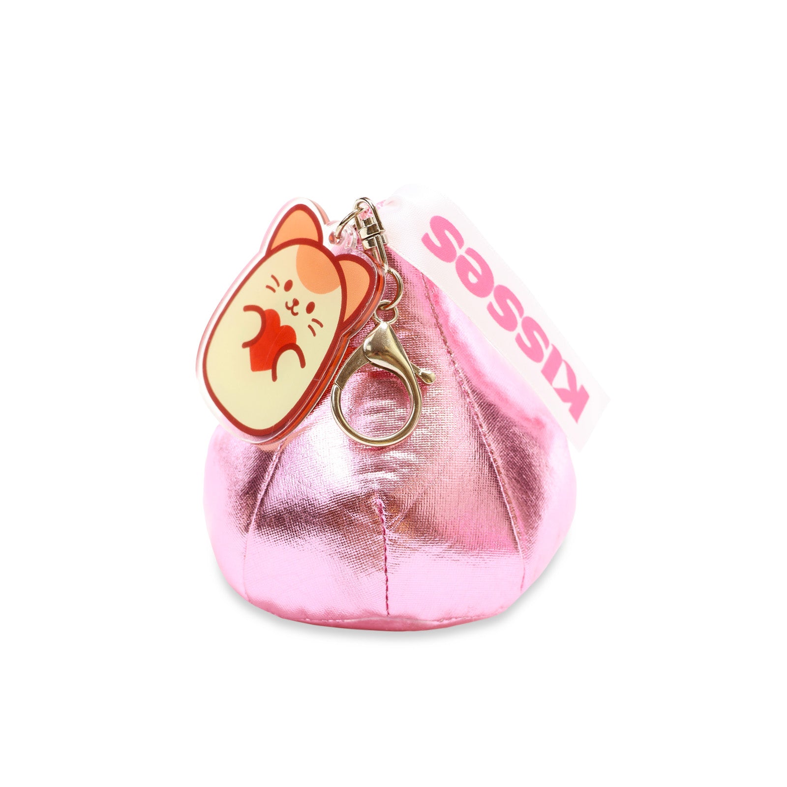 Pink Kisses Kittiroll Mini Plush Acrylic Keychain