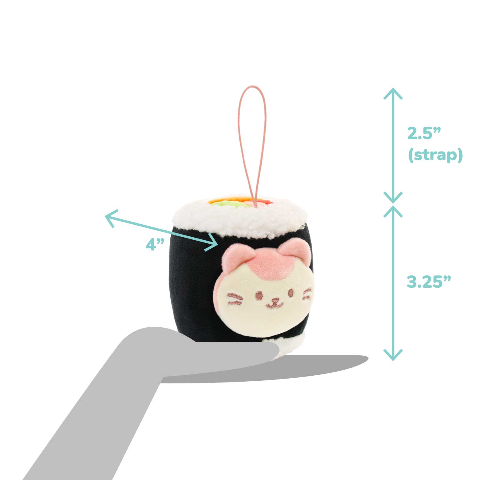 Nori Maki Roll Kittiroll Plush Keychain