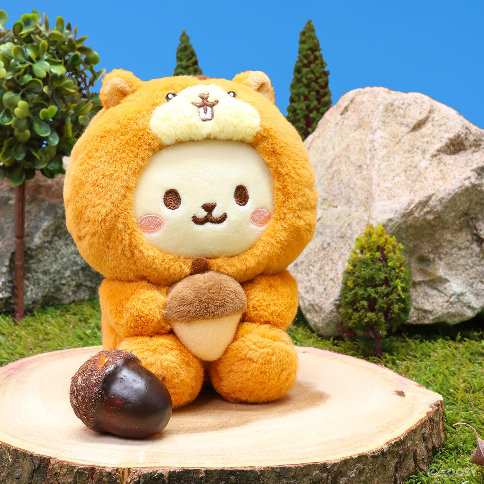 Squirrel Bunniroll Small Sitting Plush