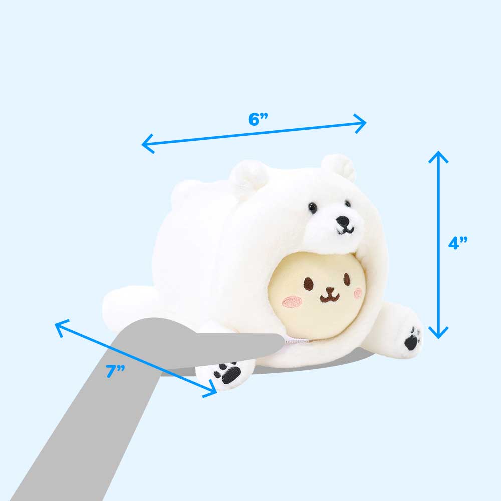 Polar Bear Bunniroll Small Outfitz Plush