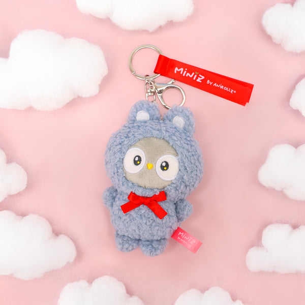 Owlyroll Bunny Costume Plush Keychain | Soft Owl Bag Charm – Anirollz