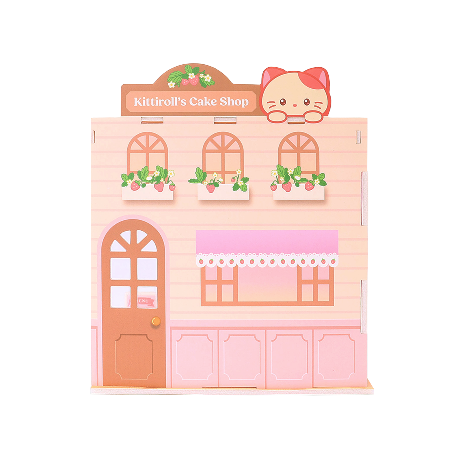 Kittiroll's Cake Shop Miniz by Anirollz DIY kit assembled miniature patisserie diorama back wall