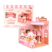 Kittiroll's Cake Shop Miniz by Anirollz DIY kit assembled miniature patisserie diorama with Kittiroll figure & packaging box