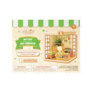 Puppiroll's Music Studio Miniz by Anirollz DIY kit assembled miniature retro studio diorama packaging box front