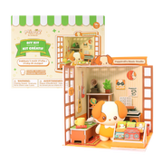Puppiroll's Music Studio Miniz by Anirollz DIY kit assembled miniature retro studio diorama with Puppiroll figure & packaging box
