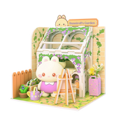 Bunniroll's Garden Miniz by Anirollz DIY kit assembled miniature greenhouse diorama with Bunniroll figure