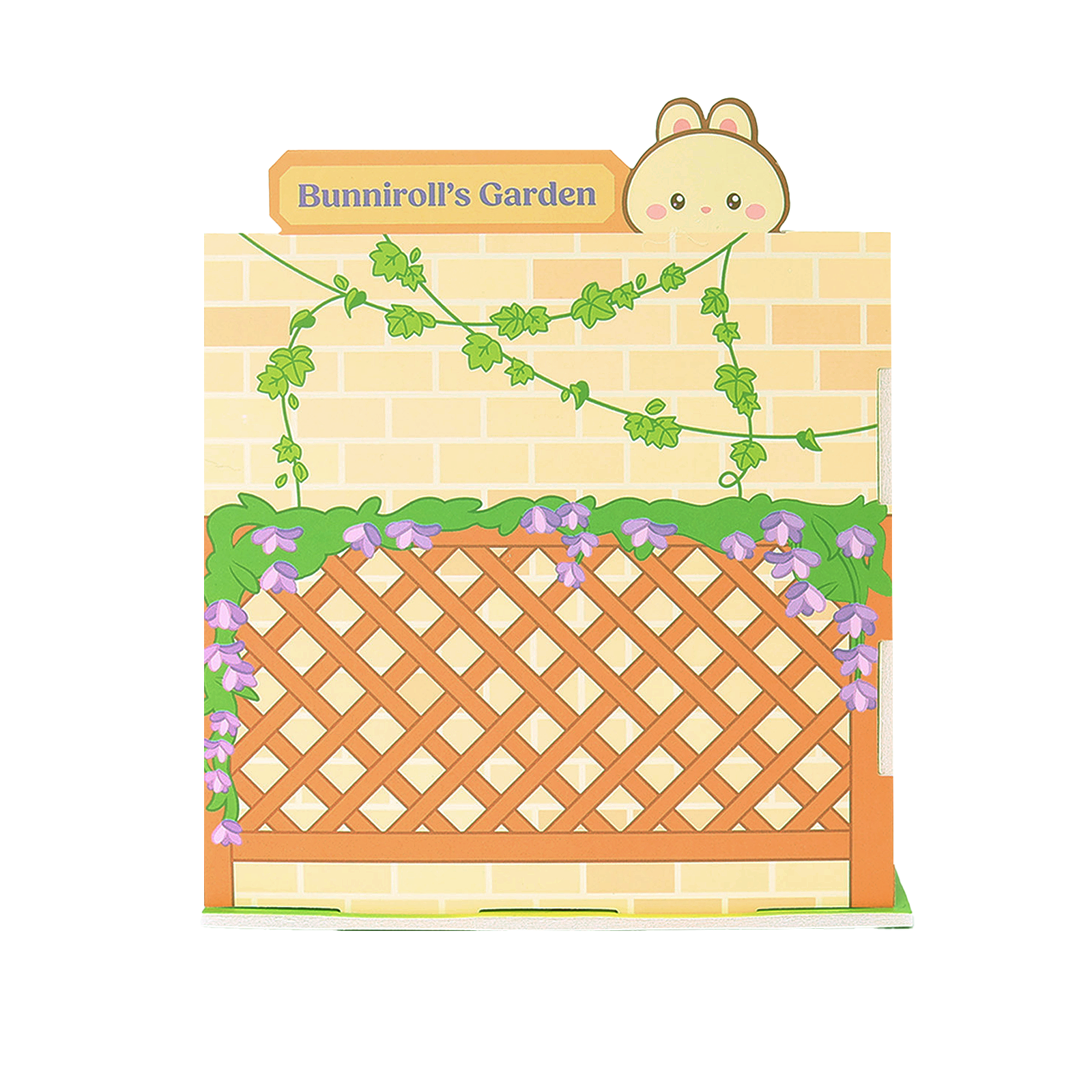Bunniroll's Garden Miniz by Anirollz DIY kit assembled miniature greenhouse diorama back wall