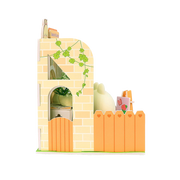 Bunniroll's Garden Miniz by Anirollz DIY kit assembled miniature greenhouse diorama side wall view