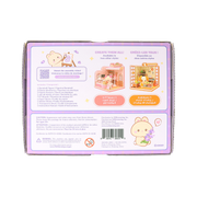 Bunniroll's Garden Miniz by Anirollz DIY kit assembled miniature greenhouse diorama with Bunniroll figure Packaging box back
