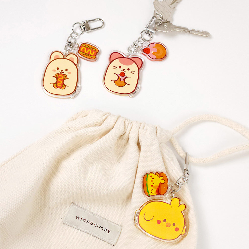 Bunniroll Acrylic Keyring : Standing