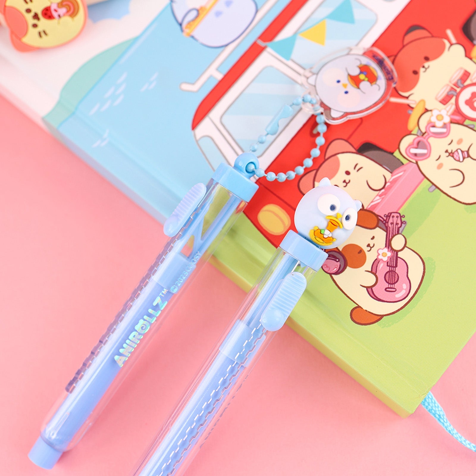 Owlyroll Slim Sliding Eraser Set