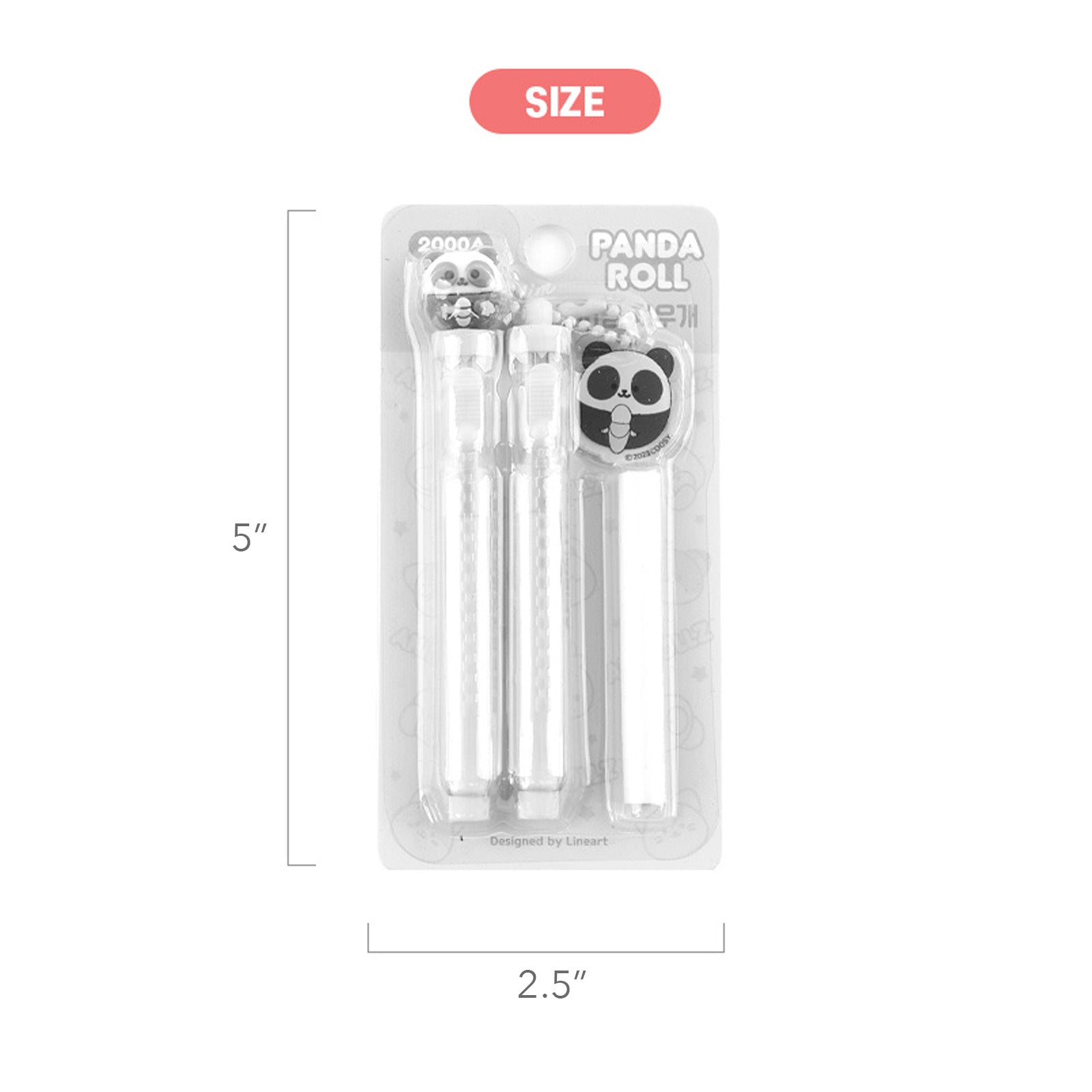 Pandaroll Slim Sliding Eraser Set