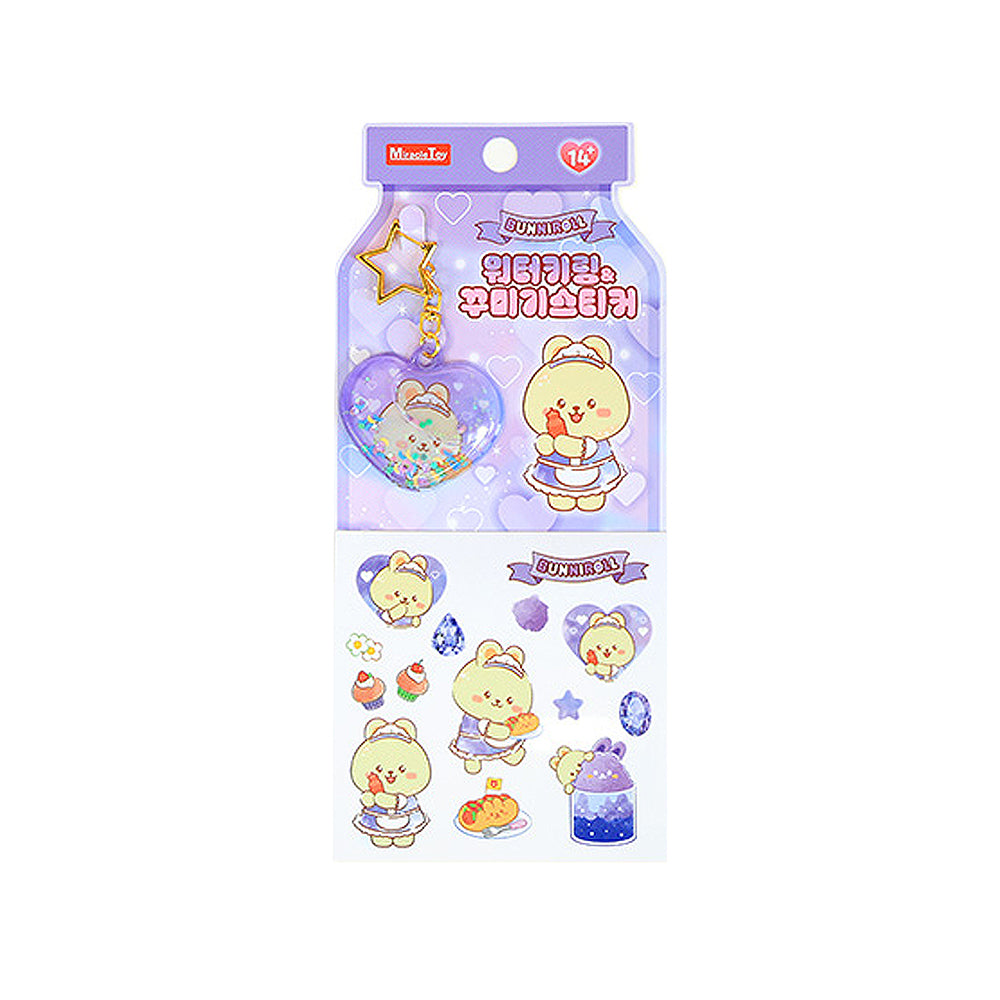 Bunniroll Water Keyring & Sticker Set