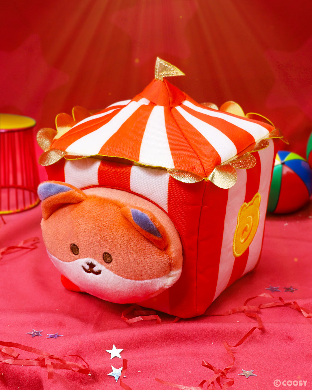 circus tent small Anirollz Circus Tent Foxiroll Outfitz Plush – Removable Tent Costume Fox Plush, Soft Stuffed Animal Toy