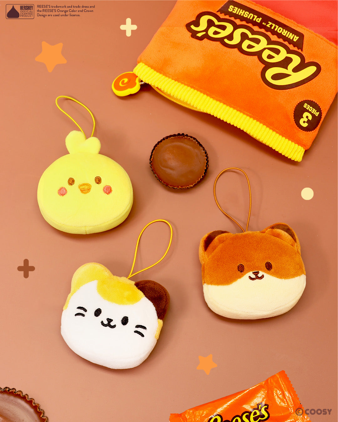 Reese's Snack Bag – Mini Plush Keychain Set