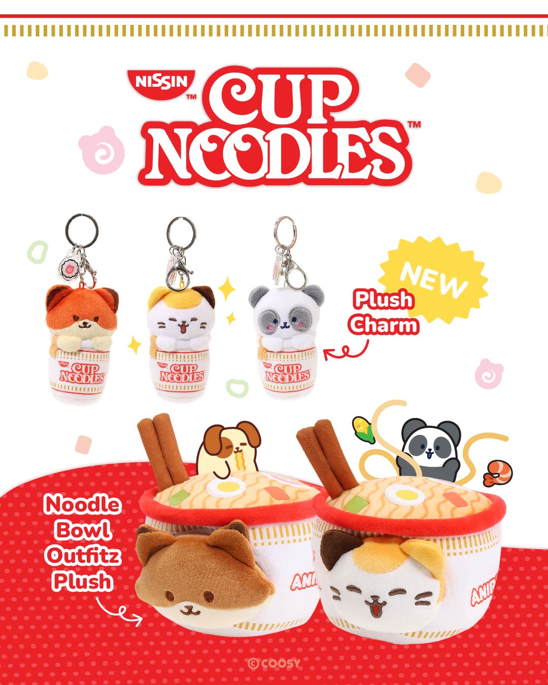 Cup Noodles Kittiroll Plush Charm