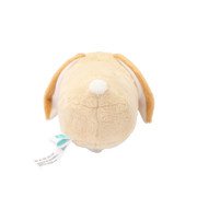Back of lop bunny onesie plush with a white pompom tail and floppy ears