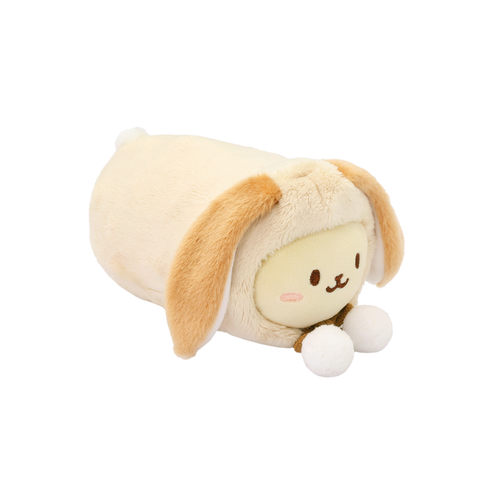 Bunny Onesie Bunniroll plush: cream bunny wearing a lop bunny onesie with floppy caramel ears